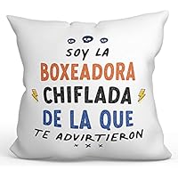 MUGFFINS Cojín 40x40 cm para BOXEADORA Mujer Relleno Incluído -