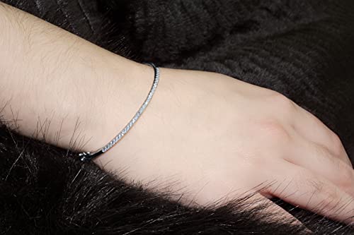 3/4 Carat Natural Diamond Bangle Bracelet For Women In 14K White Gold (H-I, I1-I2, Cttw) Fold Over By Belantina #TOP4
