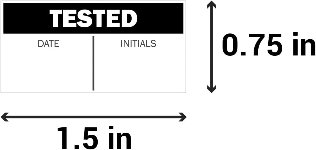 600 Tested Label Stickers - 2 Rolls of 300 Labels, 0.75 x 1.5 Inch Inventory Quality Control Inspection QC Tested Tester Stickers OK Passed Accepted Labels
