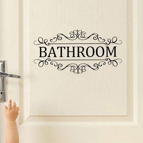 DIY Removable Bathroom Sign Door Decal Accessories Wall Sticker Home Decor (Bathroom)