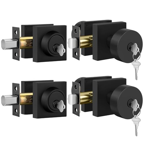 Goldenwarm Matte Black Exterior Door Lock Set with Deadbolt 2 Pack