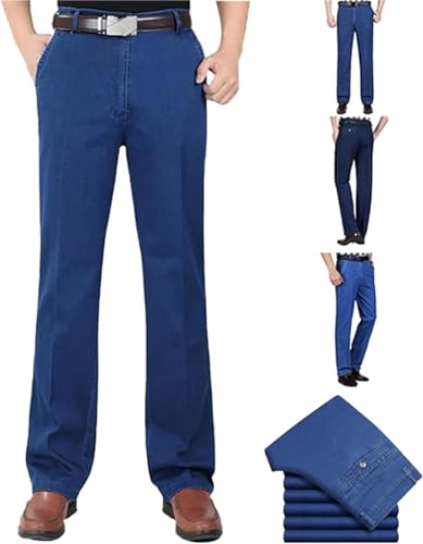 Lunifit Mens Jeans, JettJeans for Older Men, Jettjeans3 - Men's Classic Straight Fit Stretch Leg Jeans Denim Pants