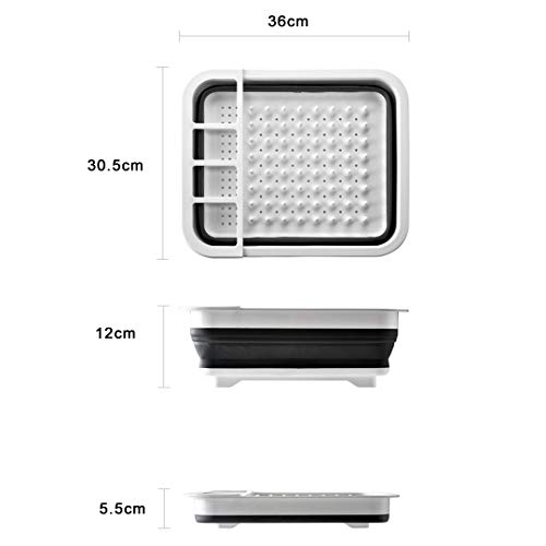 Multifunction Kitchendrying Collapsible Dish Drainer Rack Folding Bowl Drain Rack Tableware Holder Fruit Basket Organizer (Gray) #TOP2