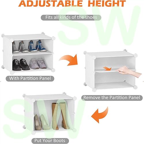 Image of Oumffy Premium Modular Plastic Shoe Rack for Home | ๐ ๐๐๐๐๐
Shoe Rack with 3 Doors, Hook Holder for Home Storage Organizer with Metal Door Frame to Cover Chappal Slipper Sandals Shoes - White