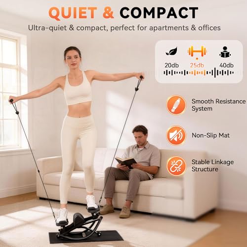 Rock Stepper - Steppers for Exercise at Home, Portable Stepper Side to Side with Digital Display & Resistance Bands, 330 LBS Capacity Full Body Workout Low-Impact Knee-Friendly 3D Stair Stepper by Gannyfer - Image 5