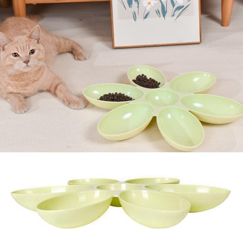 KKPLZZ Bol d'alimentation pour Animaux de Compagnie en Forme de Pétales de Fleurs 6 Grilles Bol de Nourriture pour Chat Plats Multifonctions de Nourriture et d'eau pour Chats pour
