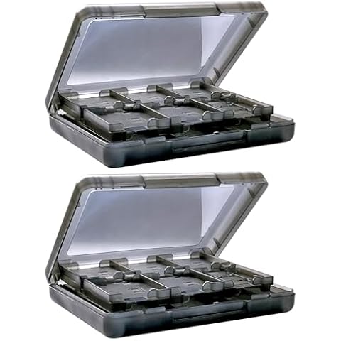 Sanviatime 2Pcs Game Card Case Holder 28 in 1 Game Memory Card Case 3DS Cartridge Box Playing Card Box Game Card Storage Organizer for Nintendo 3DS Vedio Games Cover