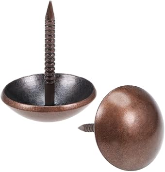 DOWNER Upholstery Nails Tacks,Thumb Push Pins,Furniture Decorative Thumbtacks,40 Pcs Upholstery Nails Tacks 16mm Head Dia Antique Round Thumb Push Pins Copper Tone