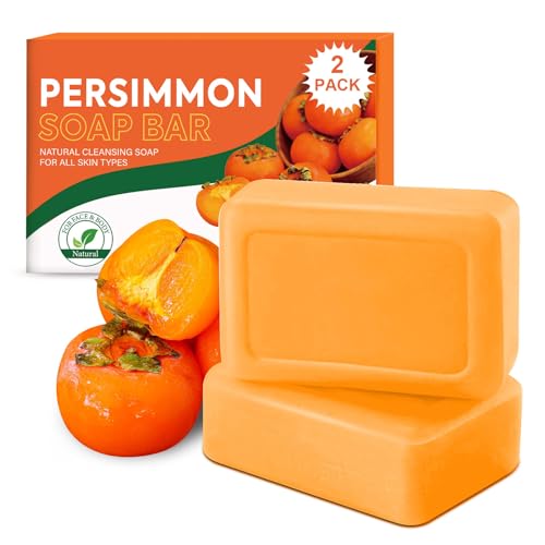 Persimmon Soap Bar for Body Odor Control - All Natural Formula with Olive Oil, Glycerol & Coconut - Odor Remover Cleansing Soap 