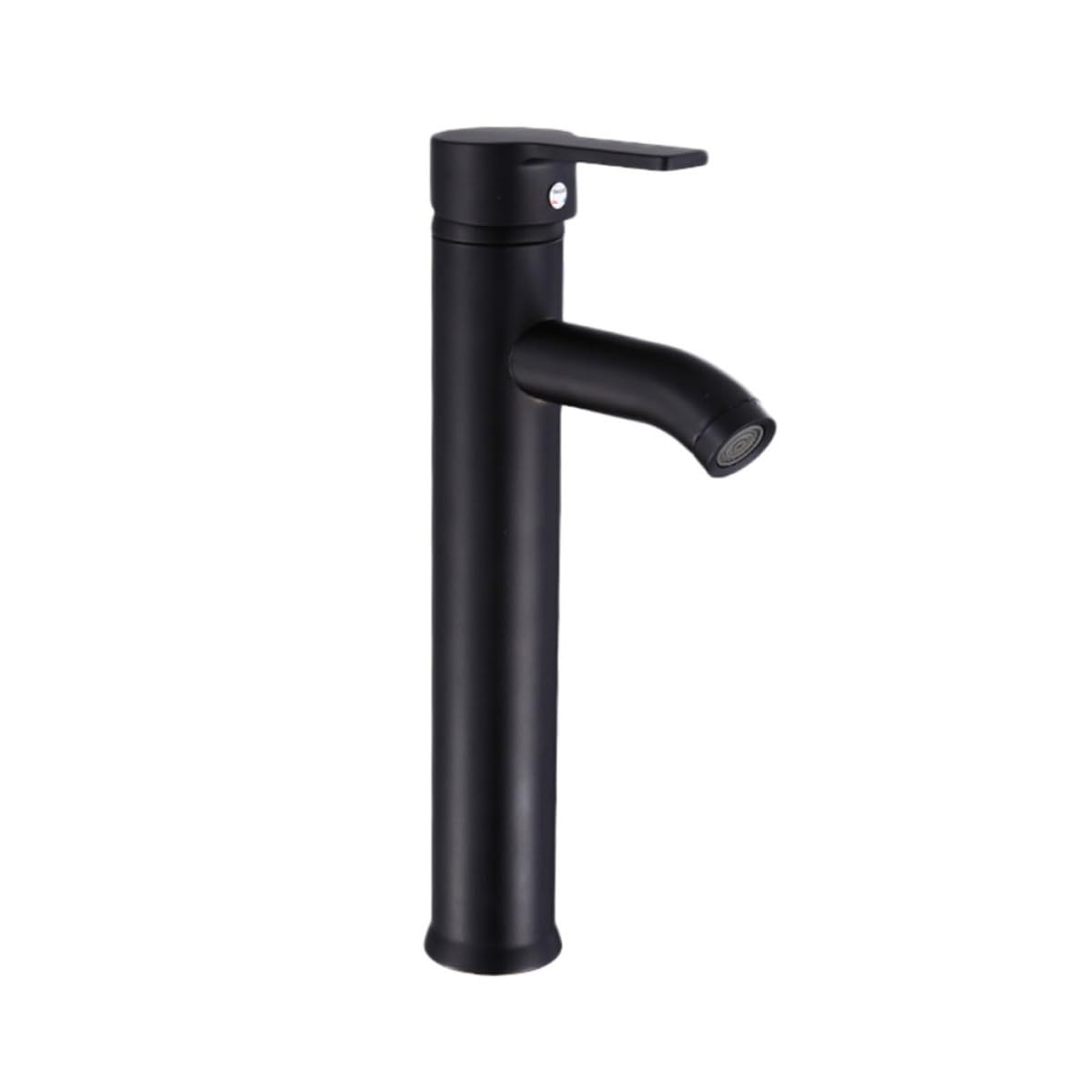 Grifo ahorro de agua negro de acero inoxidable mezclador de agua fría y caliente para lavabo