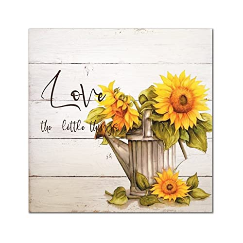 Plaque en bois tournesol pour célébrer les petits bonheurs de la vie dans votre maison