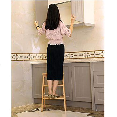Escalera de espina de pescado LUNEZY para alcanzar estantes altos y decorar el salón con estilo 5