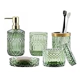 LaMarriti Juego Completo de 5 Accesorios de baño de Cristal, decoración Moderna de baño y Juego de