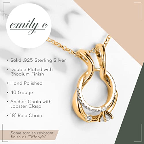 Original Patented s925 Gold Ring Holder Necklace - Sterling Silver - Wedding Ring Holder Necklace Gift for Her3