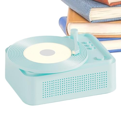 Platines stéréo – Tourne-disque portable avec haut-parleurs intégrés | Lecteur de musique sans fil rechargeable, décoration de bureau vintage | Tourne-disque pour divertissement à domicile, lecteurs