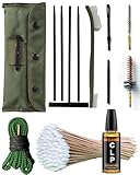 Universal Rifle Cleaning Kit, CLP,Brushes,Snakes,Tools for 5.56mm, 20-25 Caliber Rifles/Shotguns, Include 100 6-inch Gun Cleaning Swabs (Combo+CLP)