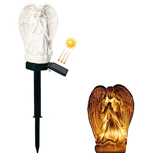 SmartHitech Lumière Solaire de LED, Lumière de Statue de Forme D'ange, Lumière de Pelouse Étanche - Lumière de Paysage Enterré pour La Cour, Jardin, Blanc Chaud Cover