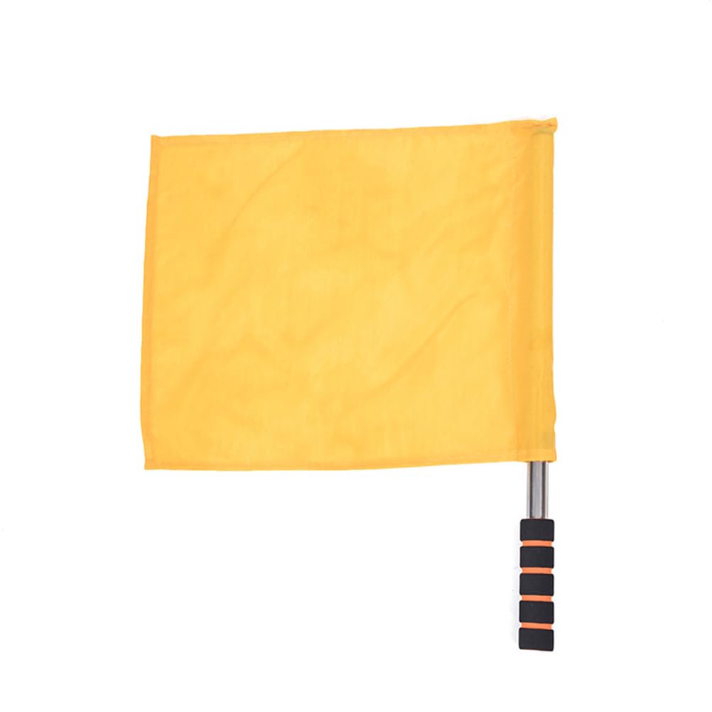 PartyKindom Lot de 4 drapeaux d'arbitre jaunes - Drapeaux d'avertissement - Drapeaux de juge de ligne sportive - Drapeaux d'arbitre - Jeu d'arbitre - Drapeaux d'arbitre