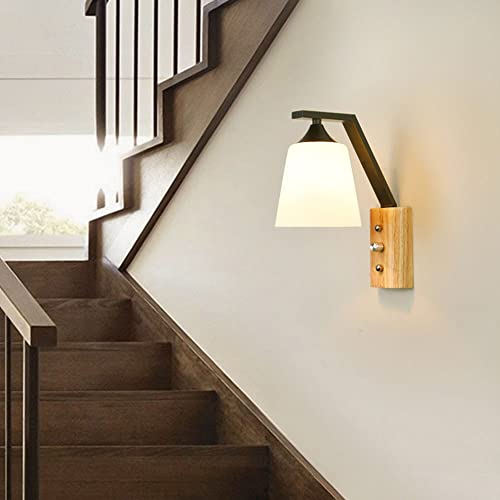 Apliques de pared de vidrio blanco leche modernos para iluminación de pasillos y dormitorios 5