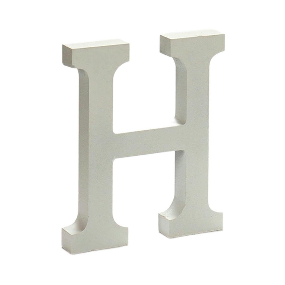 Letras H de madera blanca de 1.8 cm de grosor estables para decorar sin colgar paredes