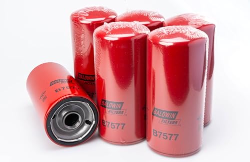 Baldwin B7577 Spin-on Lube Oil Filter, Heavy Duty 15 Micron, Replaces P550777, 51749, LF777 and 9Y4468, 3304232, 25011187, E3HZ-6731-A (Pack of 6)