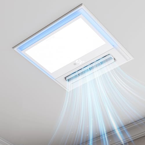 Hawkrown Ceiling Fans with Light and Remote Control, High Air Volume Fan with LED Temperature Display and Timer, Summer 1.0 Sone Quiet AC Vent for Bath, Attic, Kitchen
