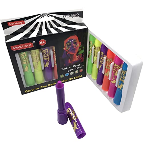 Bzeumk FACE PAINT CRAYONS Glow In The Dark Body Painting Kit Under Uv And Black Light Makeup Non-Toxic thumb #6