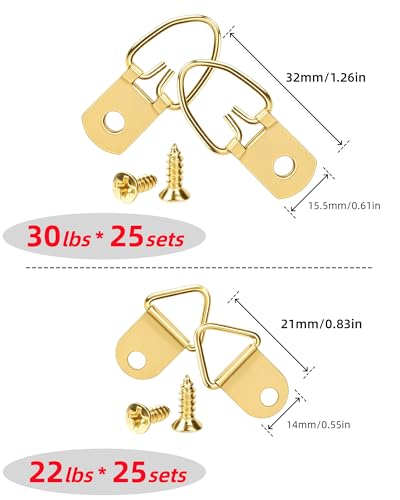 Image of 251Pcs Picture Hanging Kit, Include 50 Sawtooth Picture Hangers, 50 D Rings, 150 Screws and 3.6m Wire Ropes, Heavy Duty Picture Frame Hanging Hardware for Wall Artworks Frame Canvas Mounting