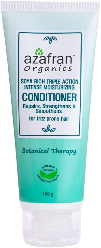 Organics Soya Rich Triple Action Intense Moisturizing Conditioner - Repairs, Strengthens & Smoothens - For Frizz Prone Hair - 100g