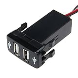 Cllena 2 Port Rapid USB Car Charger for Cellphone MP3 Camera Charger for Toyota Cars Series