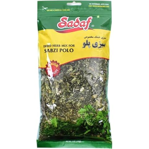 Sadaf Sabzi Polo - Dried Herbs Mix Sabzi Polo - Persian Spices for Cooking and Food Flavoring - Natural Herb Mix - Kosher - 5 Oz Resealable Bag Cover