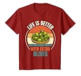 La vida vintage es mejor con aceitunas extra amante de la comida Camiseta
