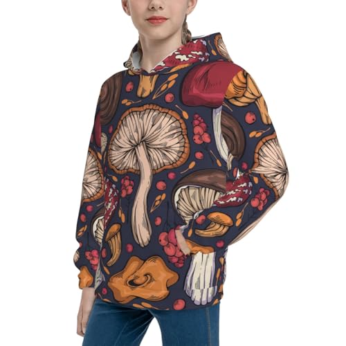 Forest Wild Mushroom Kid Hoodies Boys Sweatshirts Girls Pullover with Pocket2
