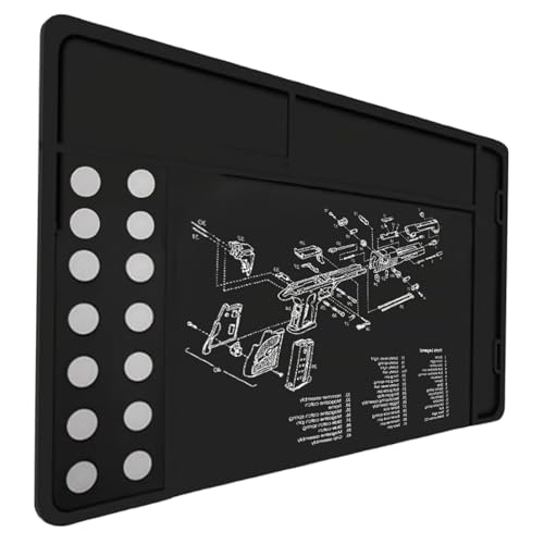 Mata do czyszczenia strzelby karabinowej, mata do czyszczenia broni, mata do czyszczenia narzędzi magnetycznych, antypoślizgowa mata do konserwacji pistoletu do strzelb,Black