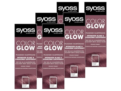 Syoss Color Glow Pflegende Haartönung Lavender Crystal Pantone 18-3530 (6x 100 ml), semi-permanente Coloration für strahlende Farbintensität bis zu 8 Haarwäschen, ohne das Haar zu schädigen
