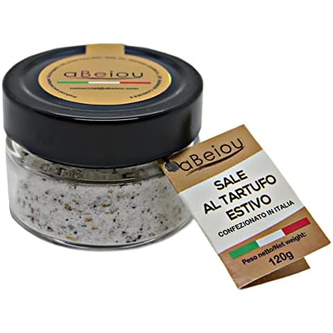 aBeiou Schwarzes Trüffelsalz 120g extra Gourmet-Produkt 100% italienisch Premium-Qualität vegan vegetarisch glutenfrei hochwertiges Meersalz mit italienischem Trüffel für Geschenke und zum Kochen Cover