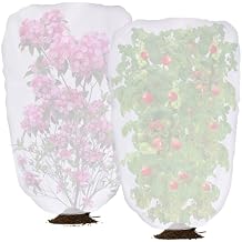 DECOHS 2 Pcs Garden Plant Shade Cover with Drawstring, 5 x 3.3 Ft Garden Sunshade Sun Protection Plant Covers, White Light Refraction Fruit Tree Sunshade Cloth for Protect Plants from Direct Sunlight