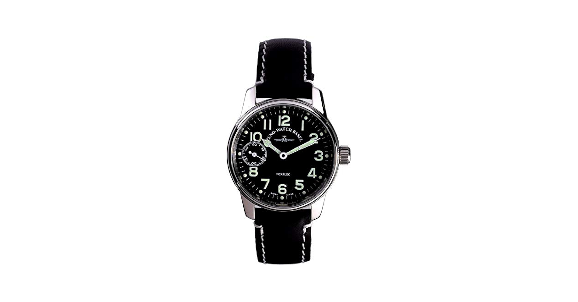 RECORD WATCH CO. 手巻き時計 ブラック文字盤 JA-2481| シチズン デラックス センターセコンド SS 黒文字盤 中