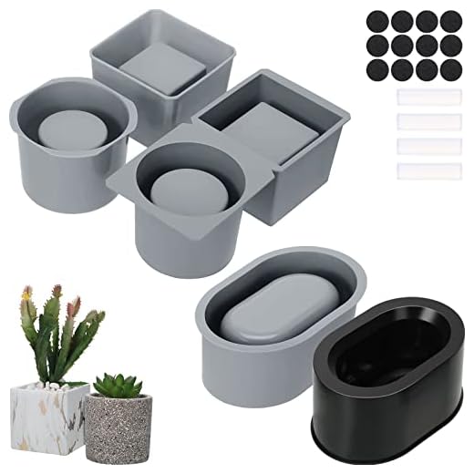 3 Pack Concrete Mold Silicone Planter Mold for Cement Pot DIY Succulent Pot