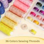 Coquimbo 72 PCS Sewing Machine Thread Kit, 36 Colors Threads with 36 Same Colors Prewound Bobbins, 400 Yard Polyester Sewing Supplies for Hand Sewing DIY & Emergency Home