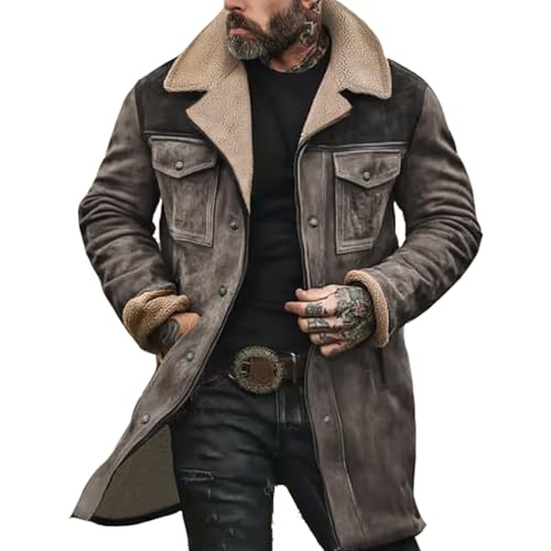 Giacche da uomo in pelle scamosciata vintage da cowboy occidentale