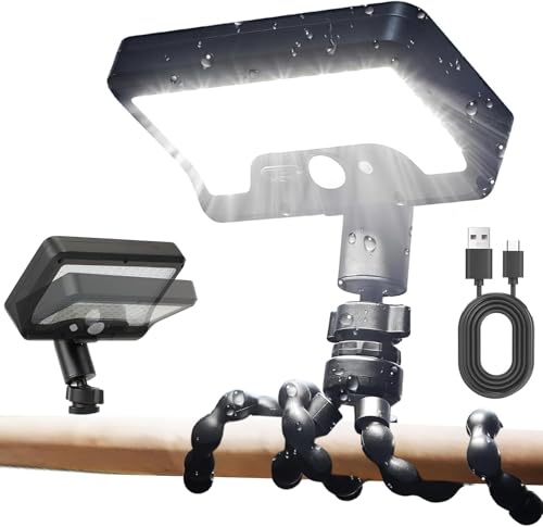 CHAMCHOI ソーラー 人感センサーライト ソーラーライト 屋外 600LM 超高輝度 人感センサー LED 防水 IP65 太陽光充電 クリップ式 フェンス デッキ キャンプ 常時点灯/人感モード切り替え可能 ソーラー 防水 おしゃれ 屋外 庭 ライトアップ 外構 エントランス 酸素（1個セット 電球色 ）