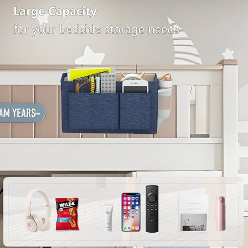 Bedside Caddy Bedside Storage Hanging Organizer for Bunk Dorm Bed Rail by Edudif - Used condition - Image 5