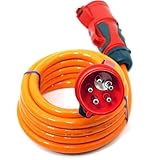 Event-Kabel & more CEE Starkstrom Verlängerungskabel – PUR orange H07BQ-F 5×6 mm² – 32A 400V – PCE Grip Phasenwender & Kupplung – Business-Line Made in Germany (Längen: 1,5m-50m) (50 Meter)
