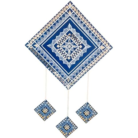 Handcrafted Lippan Art Wall Hanging with Mirror Work - Indian Traditional Decor for Living Room, Bedroom, or Office - Rustic Mud and Mirror Embellishments - Unique Wall Art for Home Décor Cover