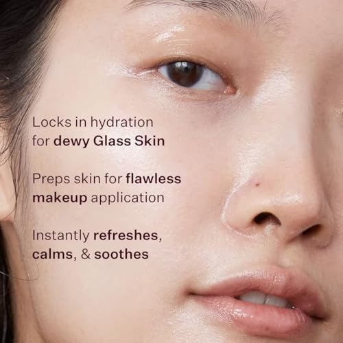 Peach & Lily - Glass Skin Veil Mist (3.38 ounces) - Hydrate & Glow - Facial Mist - Weightless - Cucumber Water, Lotus, Peach, Reishi Mushroom - Self Care - Vegan & Cruelty Free - Korean Beauty
