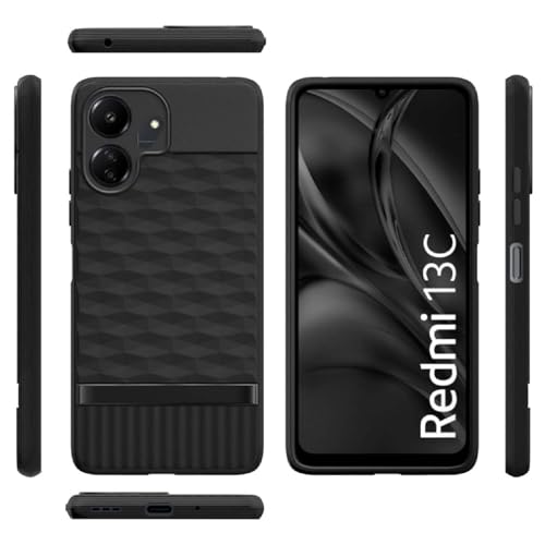 Image of Shockproof Case for Mi Redmi 13C 4G / Poco C65 4G | Full Camera Protection | TPU Flexible Back Cover for Mi Redmi 13C 4G / Poco C65 4G (Matte Black)