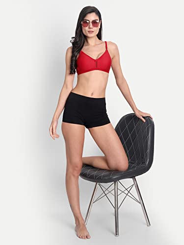Image of Women's Full Coverage Cotton Blend Bra | Wired Free Lightly Padded Everyday Wear Bras | Soft Breathable Comfortable T-Shirt Bra | Adjustable Straps Lightweight Daily Inner wear for Women Pack of 2