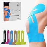 Large Precut Kinesiology Tape for Knees & Shoulders, 10 Pcs - Extra Wide T-Shaped Athletic Tape for Maximum Support & Stability, Knee Pain Relief - Waterproof, Breathable, Hypoallergenic & Latex-Free