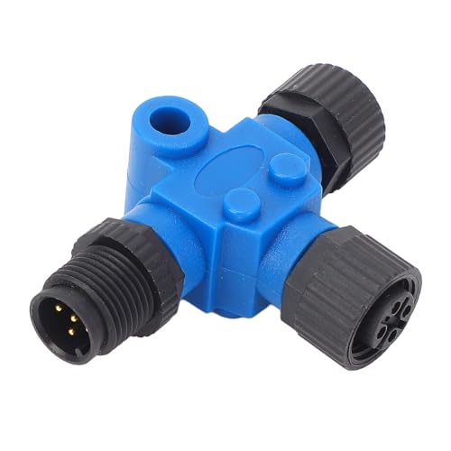 NMEA 2000 T Connector, Marine Tee Terminator with M12 5 Pin IP67 Water Design, Bidirectional Backbone Cable Tee for Lowrance Simrad Navico Networks on Yacht and (Blue)
